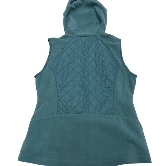 Columbia Vest Womens Small Blue Warmer Days Hooded Quilted Full Zip Thermal Coil - Picture 2 of 8